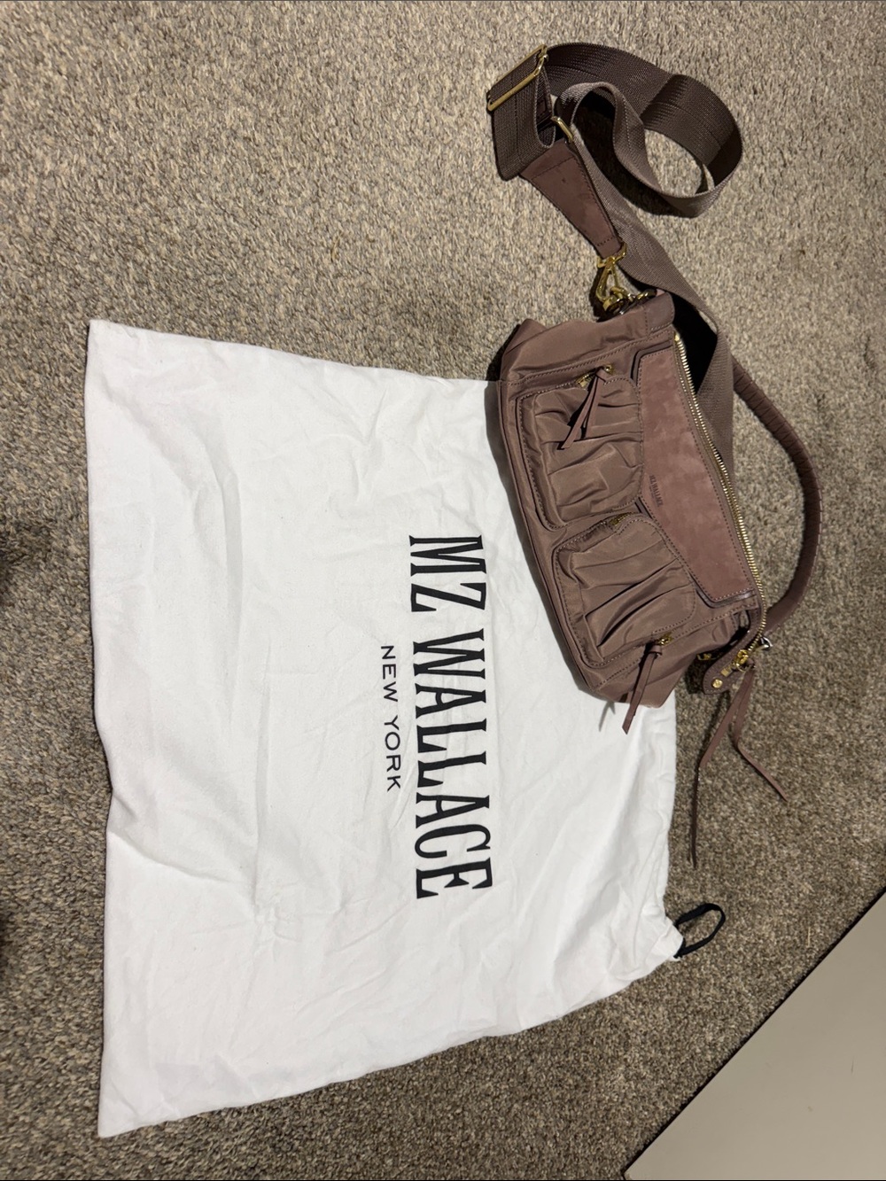 MZ Wallace Dusty Mauve Crossbody with Adjustable Strap